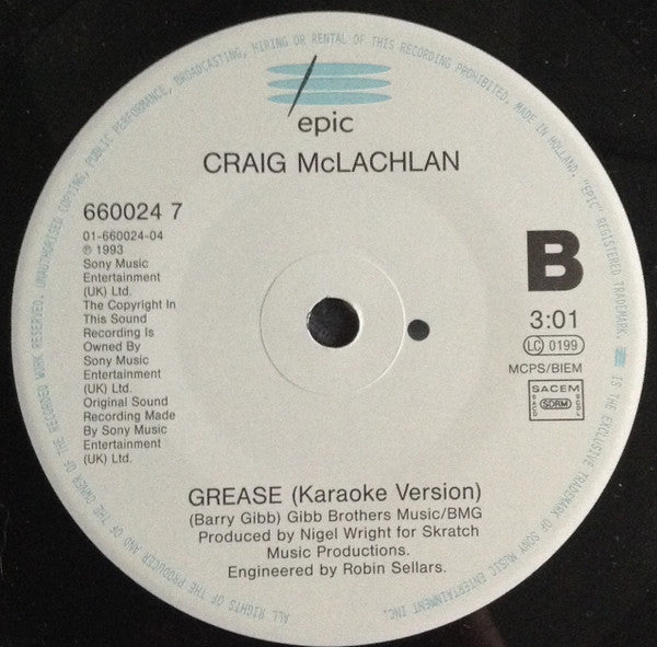 Craig McLachlan : Grease (7", Single, Cal)