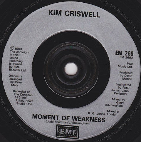 Kim Criswell : Moment Of Weakness (7", Single)