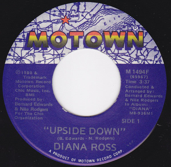 Diana Ross : Upside Down (7", Single)
