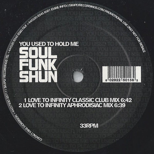 Soul Funk Shun Vs. Ralphi Rosario : You Used To Hold Me (12", Promo)