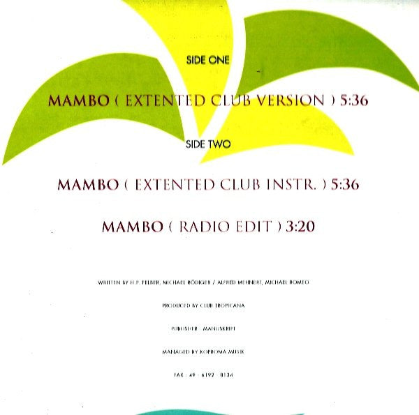 Club Tropicana : Mambo (12")