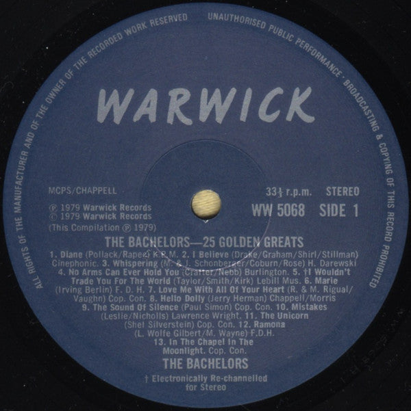 The Bachelors : 25 Golden Greats (LP, Comp)
