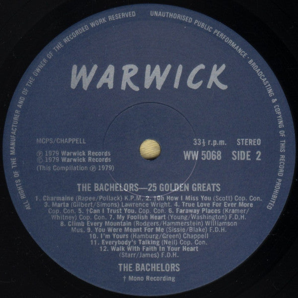 The Bachelors : 25 Golden Greats (LP, Comp)