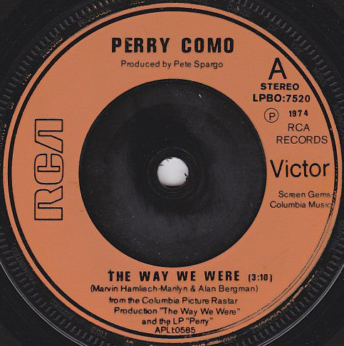 Perry Como : The Way We Were (7", Single)