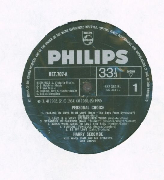 Harry Secombe : Harry Secombe's Personal Choice (2xLP, Comp, Mono)