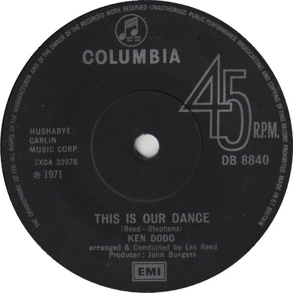 Ken Dodd : This Is Our Dance (7")