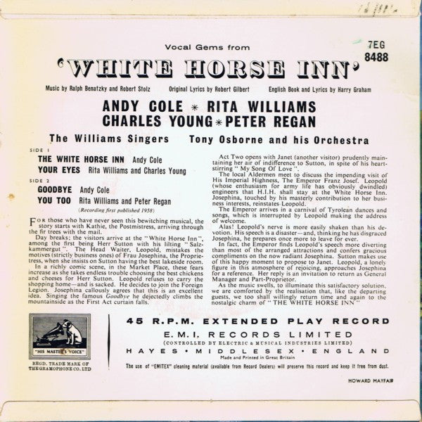 Various : Vocal Gems From "White Horse Inn" (7", EP)