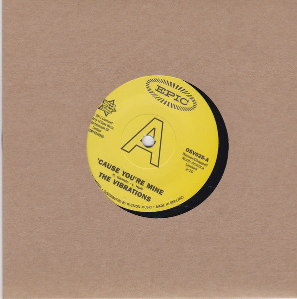 The Vibrations : 'Cause You're Mine (7", Promo)