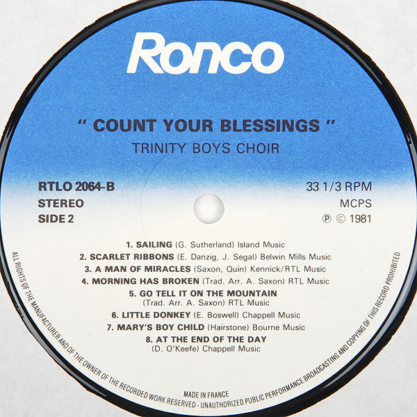 Trinity Boys' Choir : Count Your Blessings (LP, Album)
