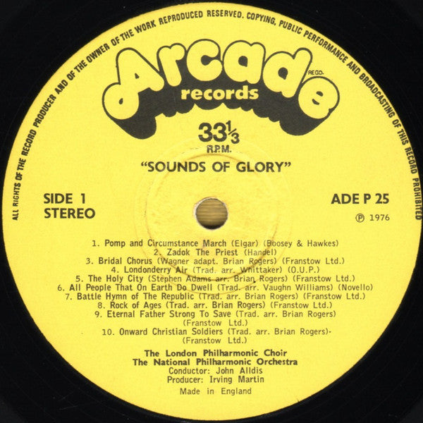 London Philharmonic Choir Conducted By John Alldis With National Philharmonic Orchestra : Sounds Of Glory (LP, Album)