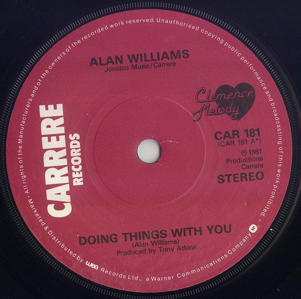 Alan Williams : Doing Things With You (7")