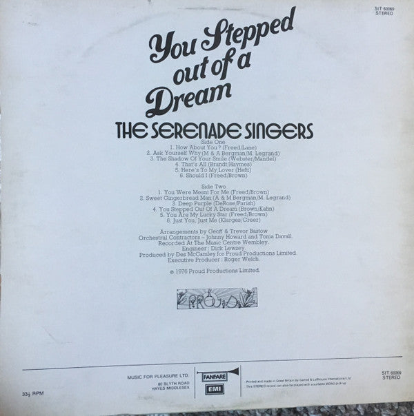 The Serenade Singers : You Stepped Out Of A Dream (LP, Album)