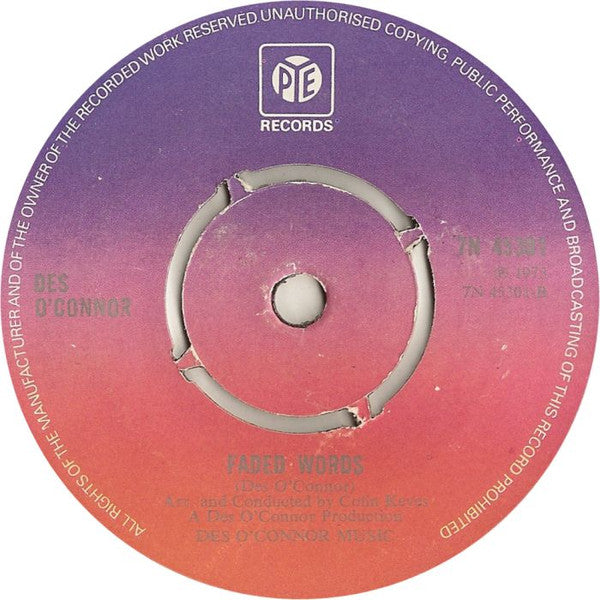 Des O'Connor : Remember (7", Single)