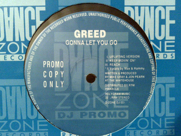 Greed : Gonna Let You Go (12", S/Sided, Etch, Promo)