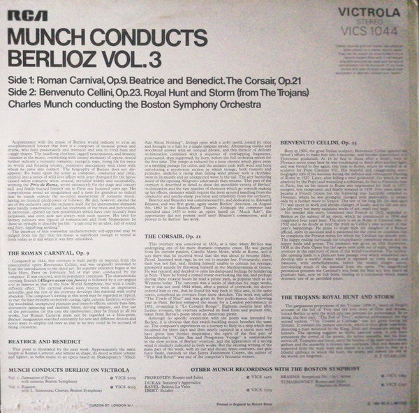 Hector Berlioz, Charles Munch, Boston Symphony Orchestra : Munch Conducts Berlioz Vol. 3 (LP)