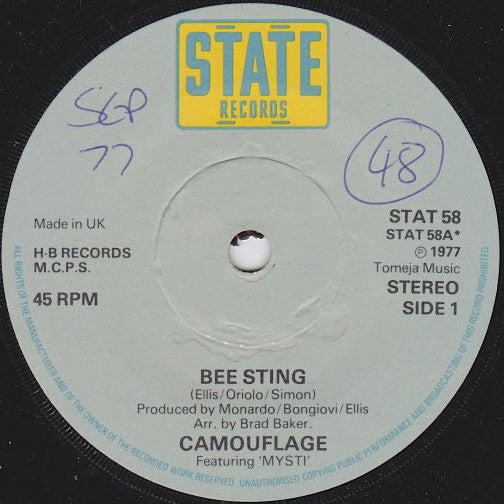 Camouflage (5) : Bee Sting (7", Single)