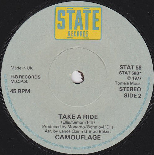 Camouflage (5) : Bee Sting (7", Single)