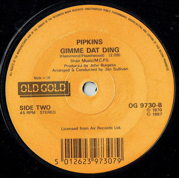Royal Guardsman* / Pipkins* : Snoopy Vs The Red Baron / Gimme Dat Ding (7", Single, Mono)