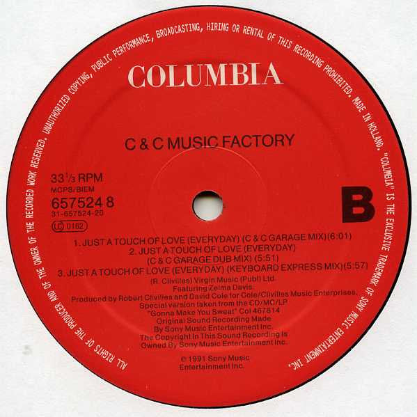 C & C Music Factory* : Just A Touch Of Love (Every Day) (12", Single)