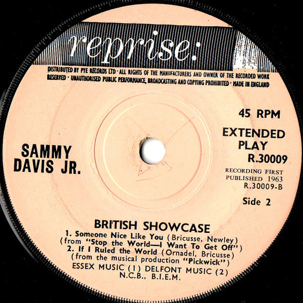 Sammy Davis Jr. : British Showcase (7", EP, Mono)