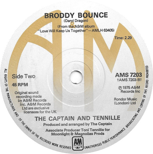 Captain And Tennille : The Way I Want To Touch You (7", Single)