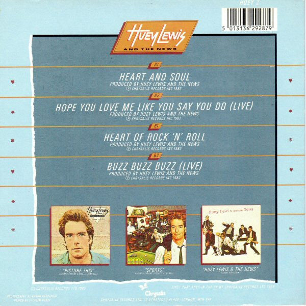 Huey Lewis & The News : The Heart And Soul E.P. (7", EP, Gat)