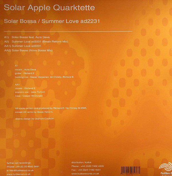Solar Apple Quarktette : Solar Bossa / Summer Love AD2231 (12")
