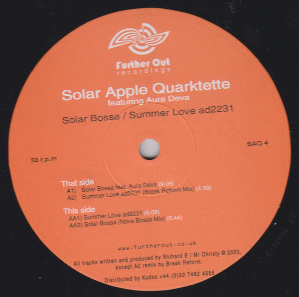 Solar Apple Quarktette : Solar Bossa / Summer Love AD2231 (12")