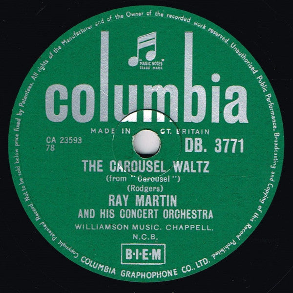 Ray Martin And His Concert Orchestra : Port Au Prince / The Carousel Waltz (Shellac, 10", Single)
