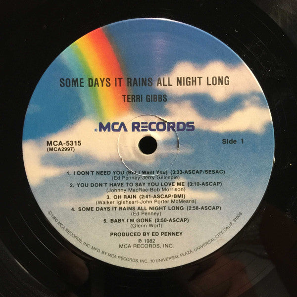 Terri Gibbs : Some Days It Rains All Night Long (LP, Album, Pin)
