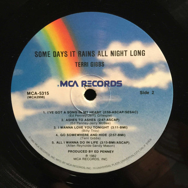 Terri Gibbs : Some Days It Rains All Night Long (LP, Album, Pin)