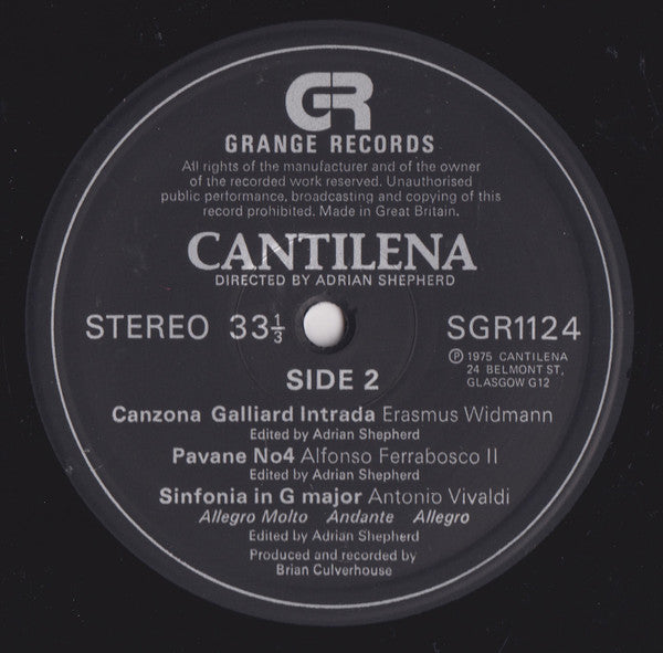 Cantilena : Corelli Christmas Concerto And Works (LP)