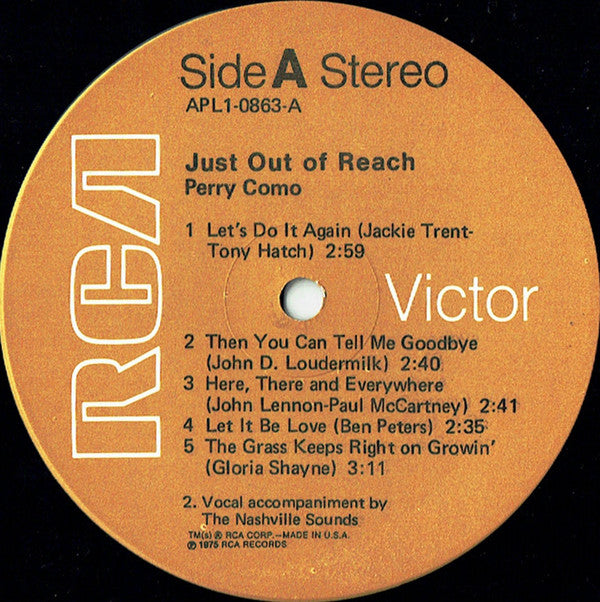 Perry Como : Just Out Of Reach (LP)