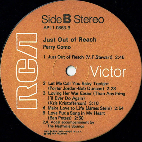 Perry Como : Just Out Of Reach (LP)