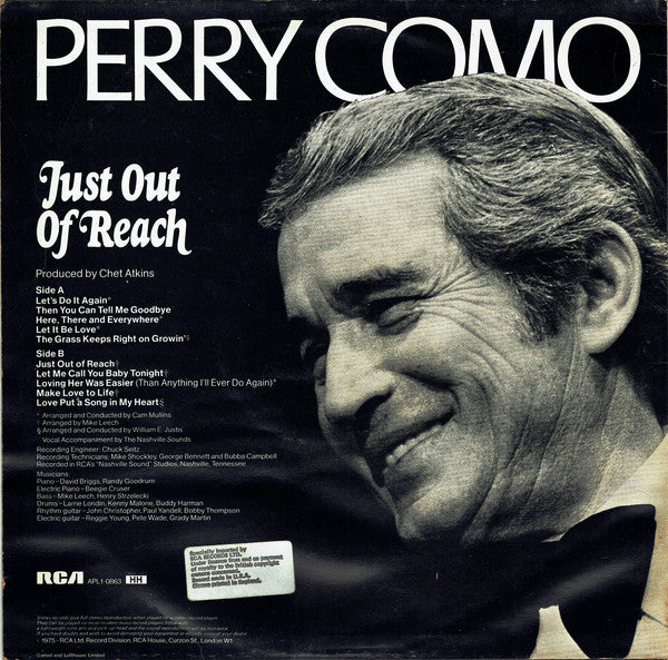 Perry Como : Just Out Of Reach (LP)
