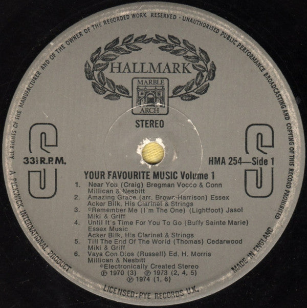 Millican & Nesbitt / Miki & Griff / Acker Bilk His Clarinet And Strings : Your Favourite Music Vol. 1 (LP, Comp, RM)