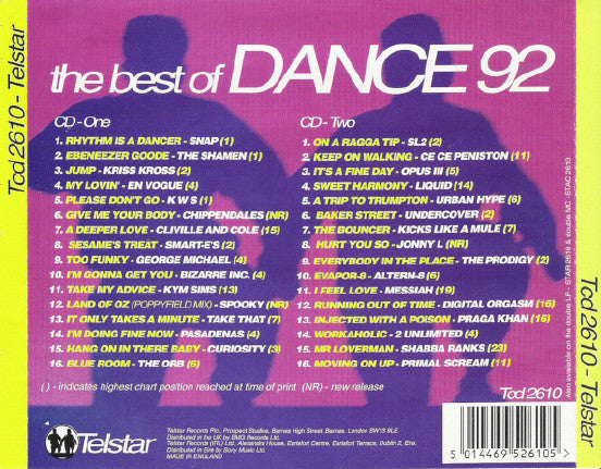 Various : The Best Of Dance 92 (2xCD, Comp)