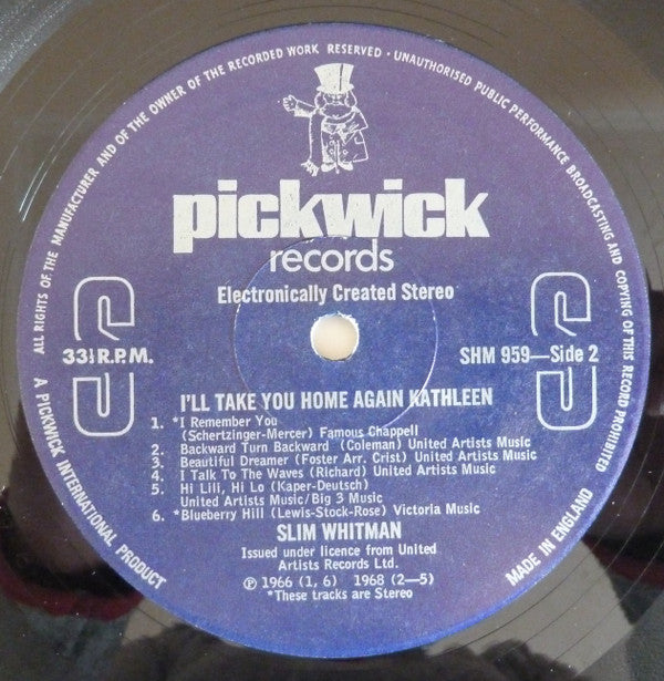 Slim Whitman : I'll Take You Home Again Kathleen (LP, Comp)