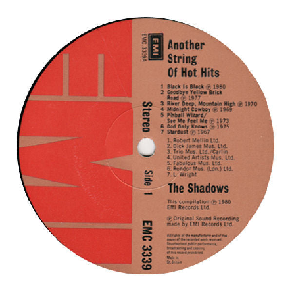 The Shadows : Another String Of Hot Hits (LP, Comp)