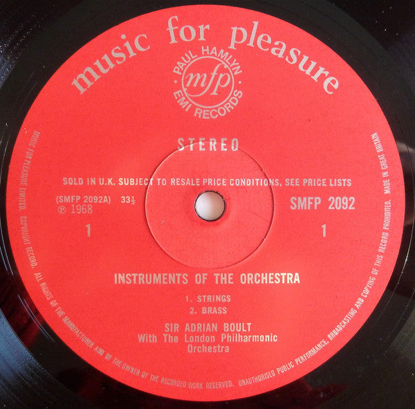 Sir Adrian Boult Featuring Members Of London Philharmonic Orchestra : Sir Adrian Boult Introduces The Instruments Of The Orchestra (LP)