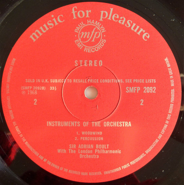 Sir Adrian Boult Featuring Members Of London Philharmonic Orchestra : Sir Adrian Boult Introduces The Instruments Of The Orchestra (LP)