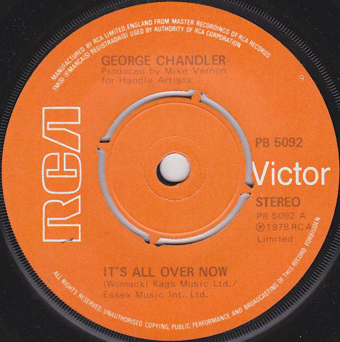 George Chandler : It's All Over Now (7", Single)