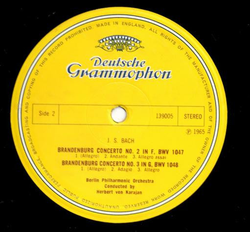 Herbert von Karajan, Johann Sebastian Bach, Berliner Philharmoniker : Brandenburg Concertos Nos. 1, 2 & 3 (LP, RP)