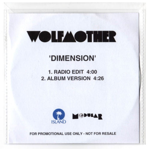 Wolfmother : Dimension (CD, Single, Promo)
