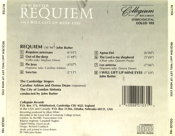 John Rutter : Requiem (CD, Album)