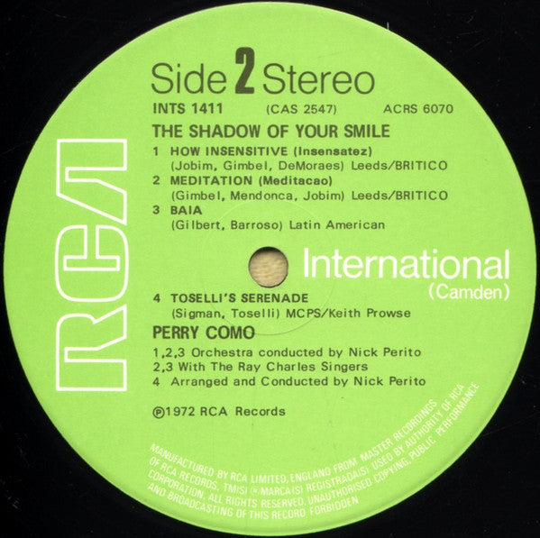 Perry Como : The Shadow Of Your Smile (LP, Comp)