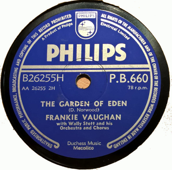 Frankie Vaughan With Wally Stott And His Orchestra And Chorus : Priscilla / The Garden Of Eden (Shellac, 10")