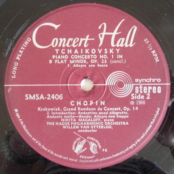Pyotr Ilyich Tchaikovsky, Frédéric Chopin, Nikita Magaloff, The Hague Philharmonic Conducted By Willem Van Otterloo : Piano Concerto No. 1; Krakowiak (LP)