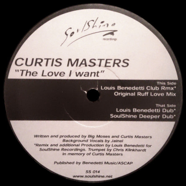 Curtis Masters : The Love I Want (12")