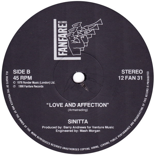 Sinitta : Love & Affection (DNA Remix) (12", MP)